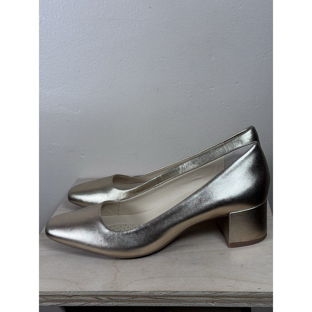 Alex Marie Womens Heels Pumps Comfort Square Toe Cushion Wedding Party Gold 8.5 - Picture 4 of 10